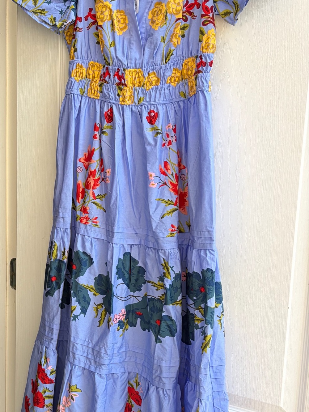 ASTR the Label NWT Blue Floral Tiered Maxi Dress XS $168 Retail